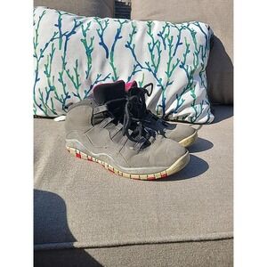 Nike Jordan 10 Retro Shoes Boys Size 2Y Smoke Gray Rush Pink 487212-006